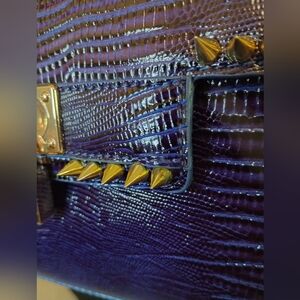 Studded Purple Leather Bag